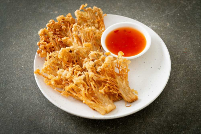 Jamur enoki krispi