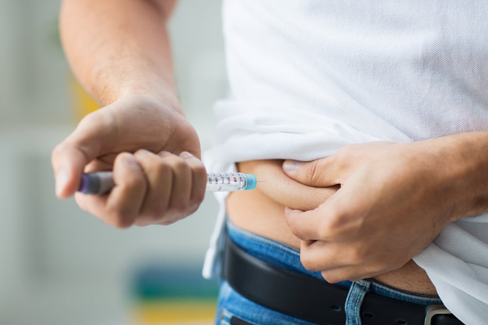 perut sebagai lokasi penyuntikan insulin