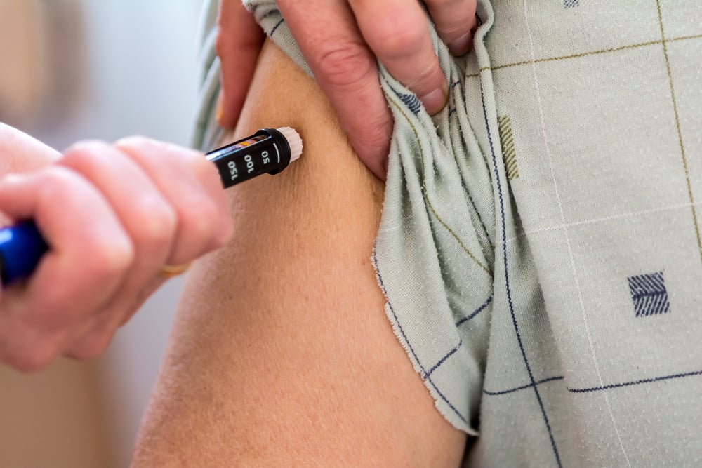 lengan sebagai lokasi penyuntikan insulin